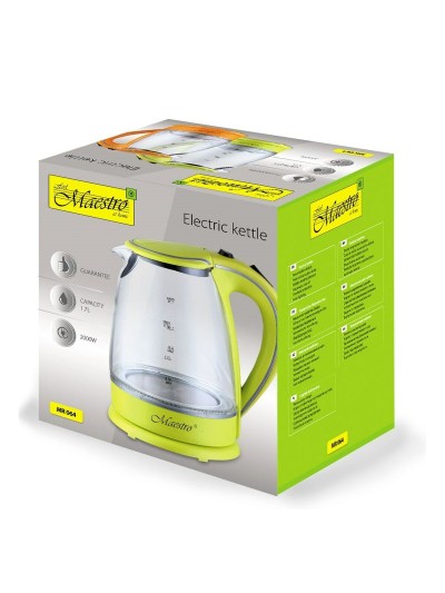 Hervidor Feel Maestro  MR-064 Verde Transparente Vidrio 2000 W 1,7 L