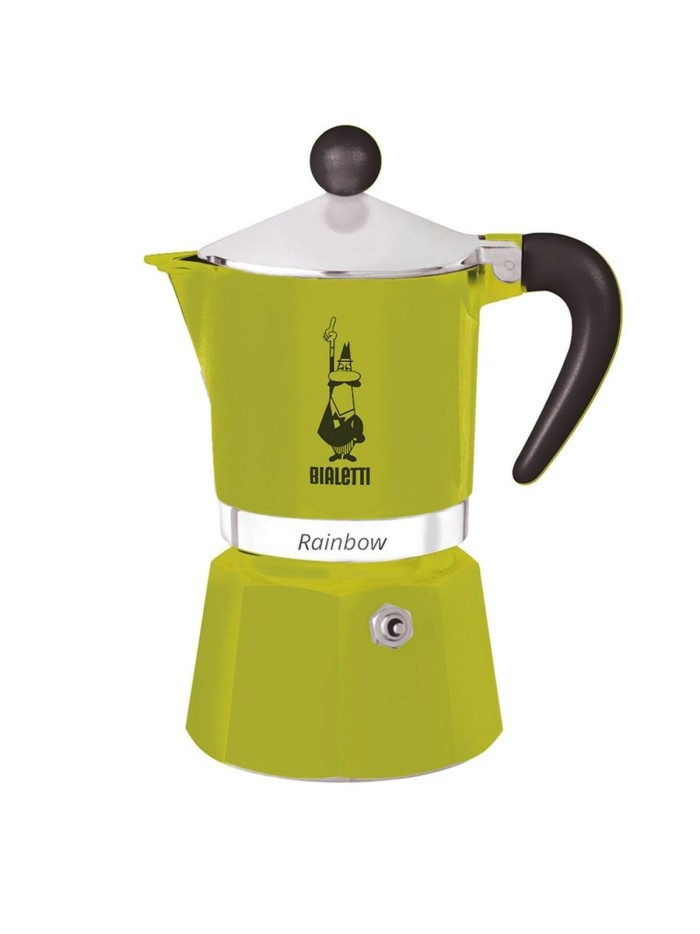 Cafetera Italiana Bialetti Rainbow Verde Aluminio Termoplástico 270 ml