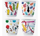 Piece Coffee Cup Set Bialetti Arte White Porcelain 60 ml 4 Pieces