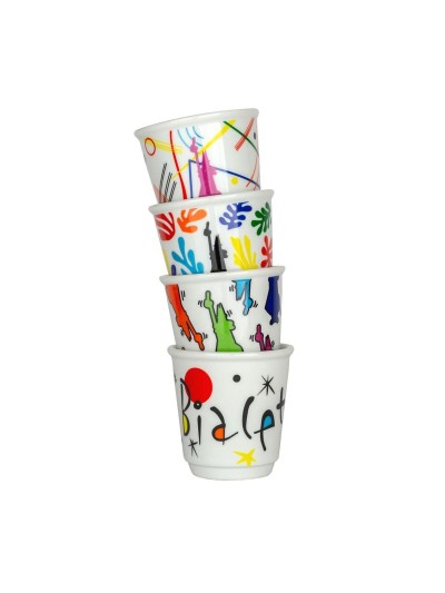 Juego de Tazas de Café Bialetti Arte Blanco Porcelana 60 ml 4 Piezas
