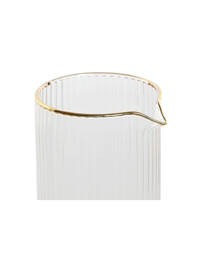 Jarra Home ESPRIT Transparente Dorado Cristal