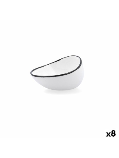 Cuenco Ariane Vital Filo Blanco Negro Cerámica 12,5 cm (8 Unidades)