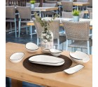 Bowl Ariane Vital Filo White Black Ceramic 12,5 cm (8 Units)