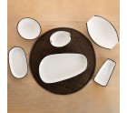 Bowl Ariane Vital Filo White Black Ceramic 12,5 cm (8 Units)