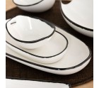 Bowl Ariane Vital Filo White Black Ceramic 12,5 cm (8 Units)