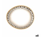 Plato Llano Ariane Jaguar Freckles Marrón Cerámica Ovalado 18,7 cm (6 Unidades)