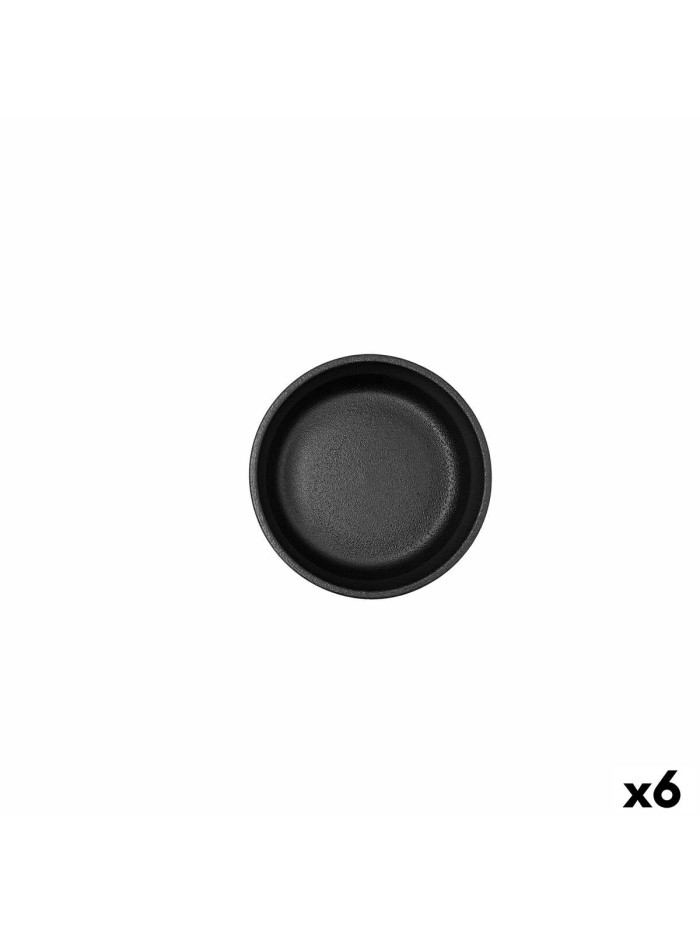Bowl Bidasoa Fosil Black Ceramic 11,8 x 11,8 x 5,9 cm (6 Units)