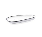 Plato Llano Ariane Vital Filo Blanco Negro Cerámica Rectangular 27 cm (8 Unidades)