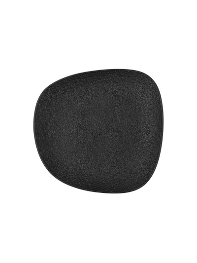 Plato Llano Bidasoa Fosil Negro Cerámica Cuadrado 21,1 x 20,3 x 2,3 cm (9 Unidades)