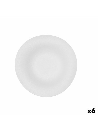 Assiette à pâtes Bidasoa Fosil Blanc Céramique 21,9 x 21,3 x 6,8 cm (6 Unités)
