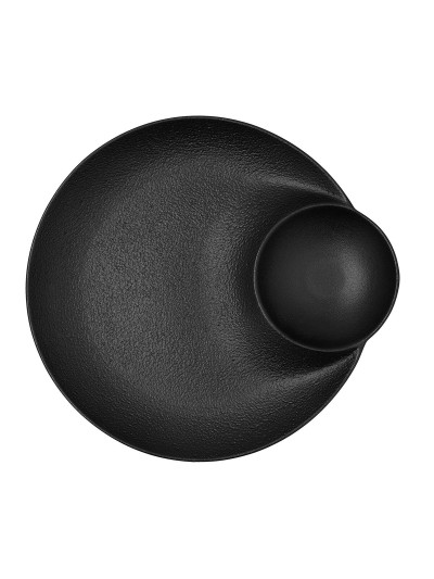 Plato Hondo Bidasoa Fosil Negro Cerámica 27,5 x 25,7 x 3,6 cm (8 Unidades)