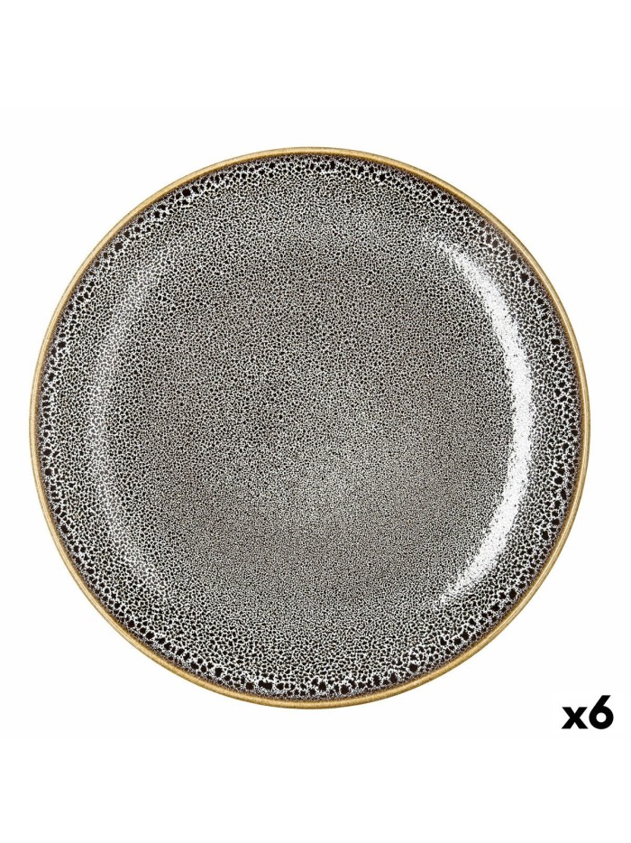 Plato Llano Ariane Jaguar Freckles Marrón Cerámica 27 cm (6 Unidades)