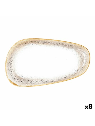 Plato Llano Ariane Jaguar Freckles Beige Cerámica Rectangular 27 cm (8 Unidades)