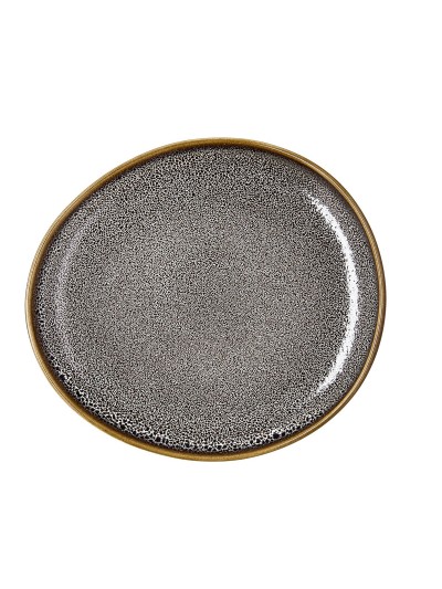 Flat Plate Ariane Jaguar Freckles Brown Ceramic Oval 25 cm (8 Units)