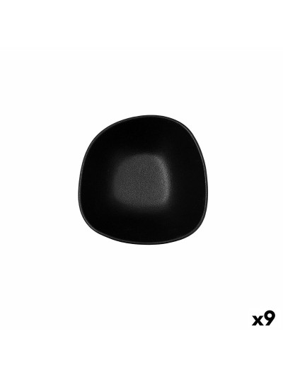 Cuenco Bidasoa Fosil Negro Cerámica Cuadrado 14 X 13,9 X 6,8 CM (9 Unidades)