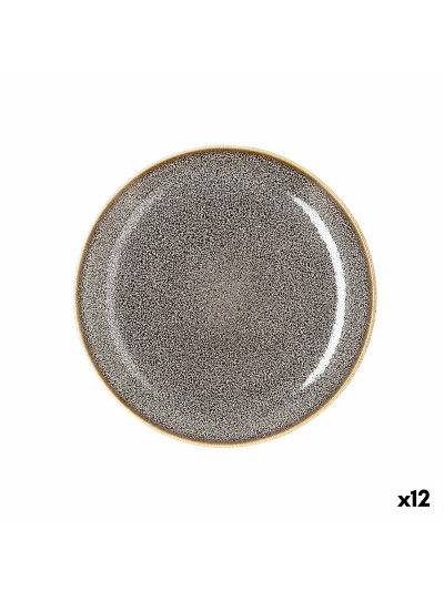 Plato Llano Ariane Jaguar Freckles Marrón Cerámica 21 cm (12 Unidades)