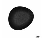 Plato Hondo Bidasoa Fosil Negro Cerámica Ovalado 22 x 19,6 x 4,5 cm (6 Unidades)