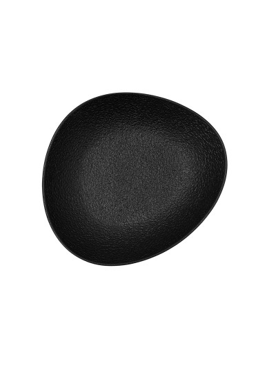 Plato Hondo Bidasoa Fosil Negro Cerámica Ovalado 22 x 19,6 x 4,5 cm (6 Unidades)