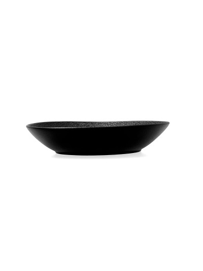 Plato Hondo Bidasoa Fosil Negro Cerámica Ovalado 22 x 19,6 x 4,5 cm (6 Unidades)