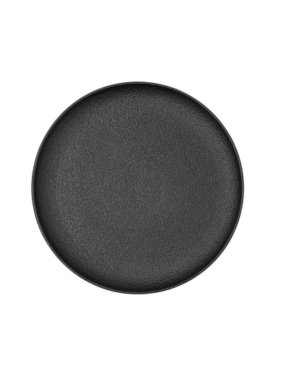 Plato Llano Bidasoa Fosil Negro Cerámica 26,5 x 26,4 x 2,3 cm (6 Unidades)
