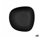 Plato Hondo Bidasoa Fosil Negro Cerámica Cuadrado 21,9 x 21,7 x 4,8 cm (6 Unidades)
