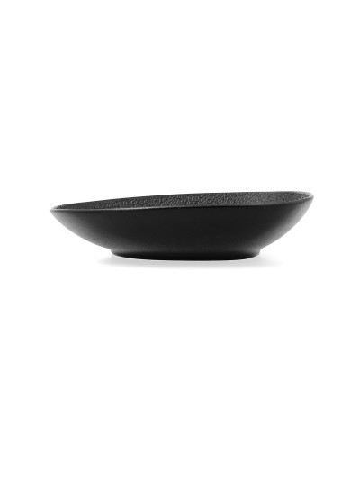 Plato Hondo Bidasoa Fosil Negro Cerámica Cuadrado 21,9 x 21,7 x 4,8 cm (6 Unidades)