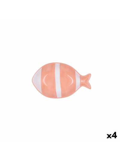 Bol Quid Kaleido Corail Céramique Poisson 14 x 9 x 3 cm (4 Unités)
