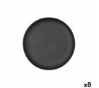 Plato Llano Bidasoa Fosil Negro Cerámica 21,3 x 21,2 x 2,2 cm (8 Unidades)