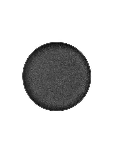 Plato Llano Bidasoa Fosil Negro Cerámica 21,3 x 21,2 x 2,2 cm (8 Unidades)