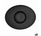 Plato Hondo Bidasoa Fosil Negro Cerámica Ovalado 27,3 x 22,2 x 5,7 cm (8 Unidades)