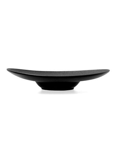 Plato Hondo Bidasoa Fosil Negro Cerámica Ovalado 27,3 x 22,2 x 5,7 cm (8 Unidades)
