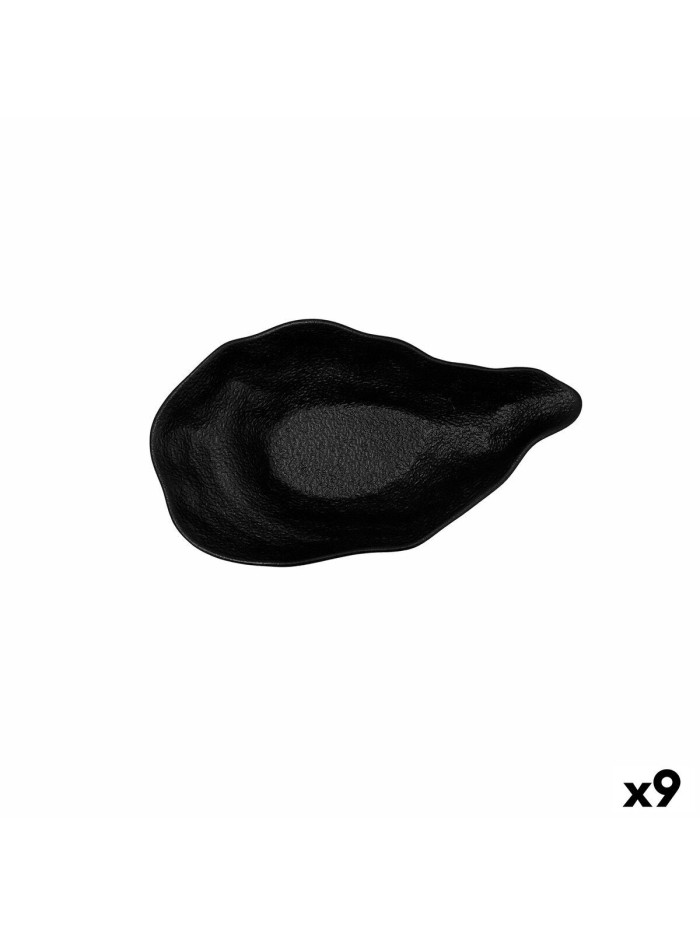 Cuenco Bidasoa Fosil Negro Cerámica 25,6 x 14,5 x 6 cm (9 Unidades)