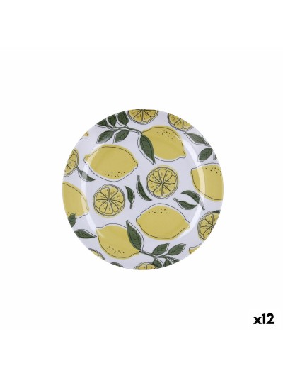 Plato de Postre Quid Sicilia Multicolor Bioplástico 20 cm (12 Unidades)