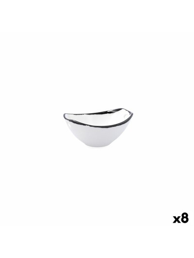 Cuenco Ariane Vital Filo Blanco Negro Cerámica 11,6 cm (8 Unidades)