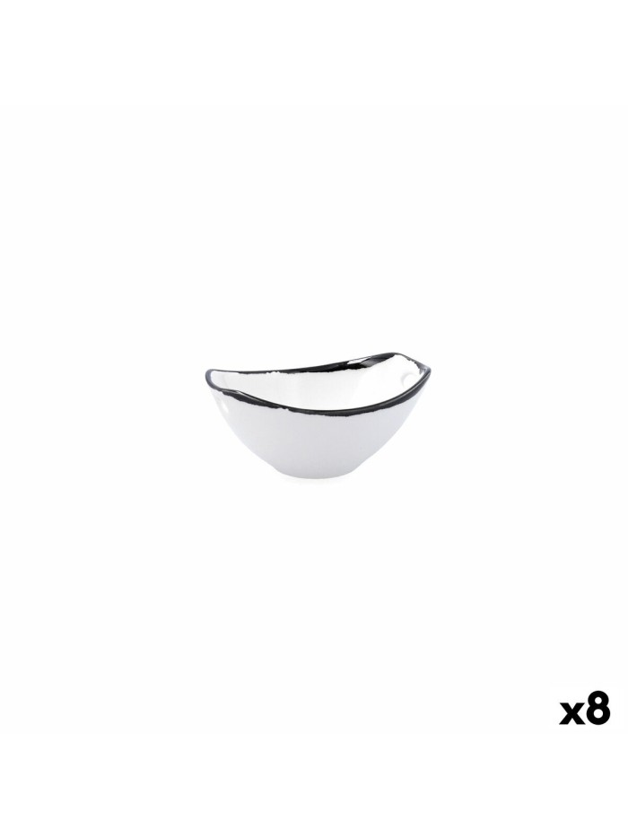 Bowl Ariane Vital Filo White Black Ceramic 11,6 cm (8 Units)