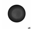 Plato Hondo Bidasoa Fosil Blanco Negro Cerámica 21 x 21 x 4,7 cm (6 Unidades)