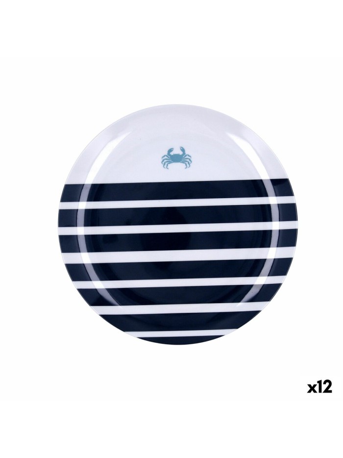 Plato Llano Quid Atlantic Multicolor Bioplástico 25 cm (12 Unidades)