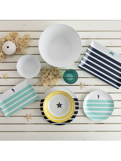 Assiette creuse Quid Atlantic Multicouleur Bioplastique 20 cm (12 Unités)