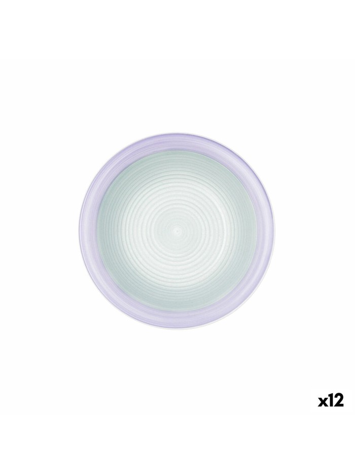 Assiette creuse Quid Kaleido Vert Violet Céramique 21,5 cm (12 Unités)