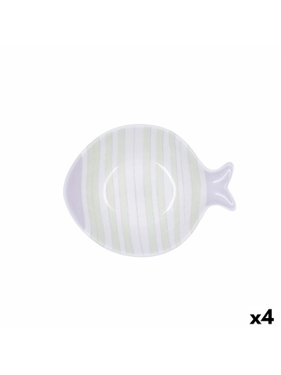 Cuenco Quid Kaleido Bicolor Cerámica Pez 15 x 13 x 4 cm (4 Unidades)