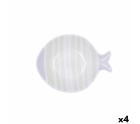 Bol Quid Kaleido Bicolore Céramique Poisson 15 x 13 x 4 cm (4 Unités)