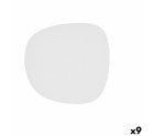 Plato Llano Bidasoa Fosil Blanco Cerámica Cuadrado 21,1 x 20,3 x 2,3 cm (9 Unidades)