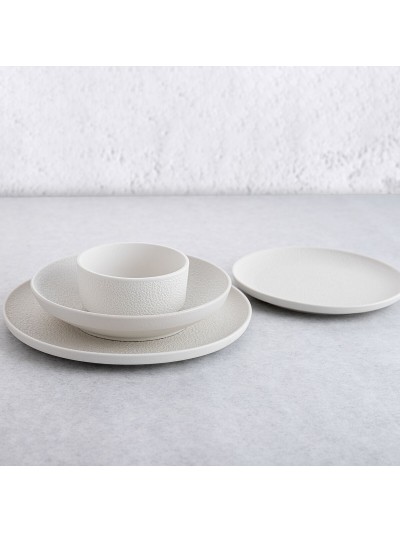 Bol Bidasoa Fosil Blanc Céramique 21,5 x 21,5 x 4,3 cm (8 Unités)