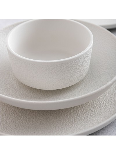 Bol Bidasoa Fosil Blanc Céramique 21,5 x 21,5 x 4,3 cm (8 Unités)