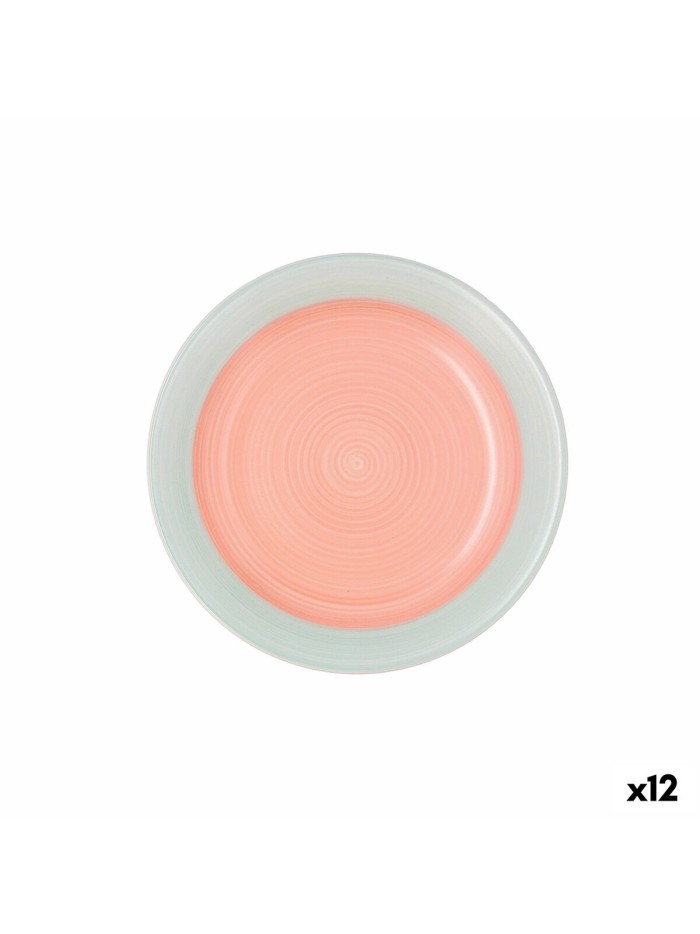 Plato de Postre Quid Kaleido Verde Coral Cerámica 19 cm (12 Unidades)