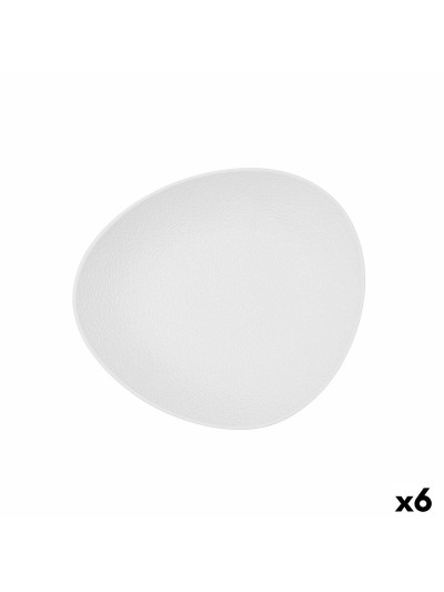Assiette creuse Bidasoa Fosil Blanc Céramique Oblongue 22 x 19,6 x 4,5 cm (6 Unités)