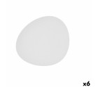 Plato Llano Bidasoa Fosil Blanco Cerámica Ovalado 28 x 24,8 x 2,5 cm (6 Unidades)