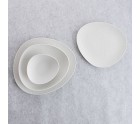 Plato Llano Bidasoa Fosil Blanco Cerámica Ovalado 28 x 24,8 x 2,5 cm (6 Unidades)