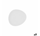 Plato Llano Bidasoa Fosil Blanco Cerámica Ovalado 22,8 x 20,1 x 2,2 cm (9 Unidades)