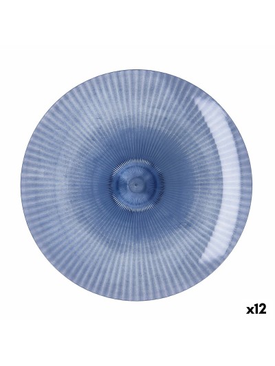 Plato Llano Quid Sunset Azul Plástico 26 cm (12 Unidades)
